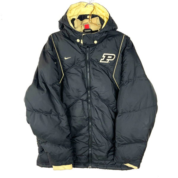Vintage Purdue Boilermakers Nike Puffer Jacket Large Black Ncaa Full Zip
