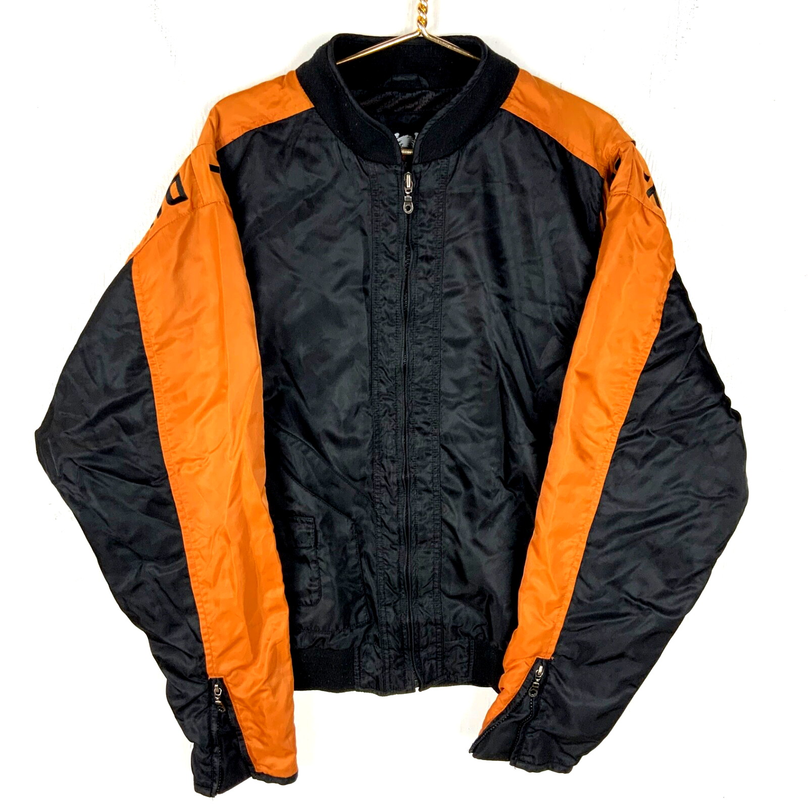 Vintage Harley Davidson Bomber Jacket XL Black Full Zip