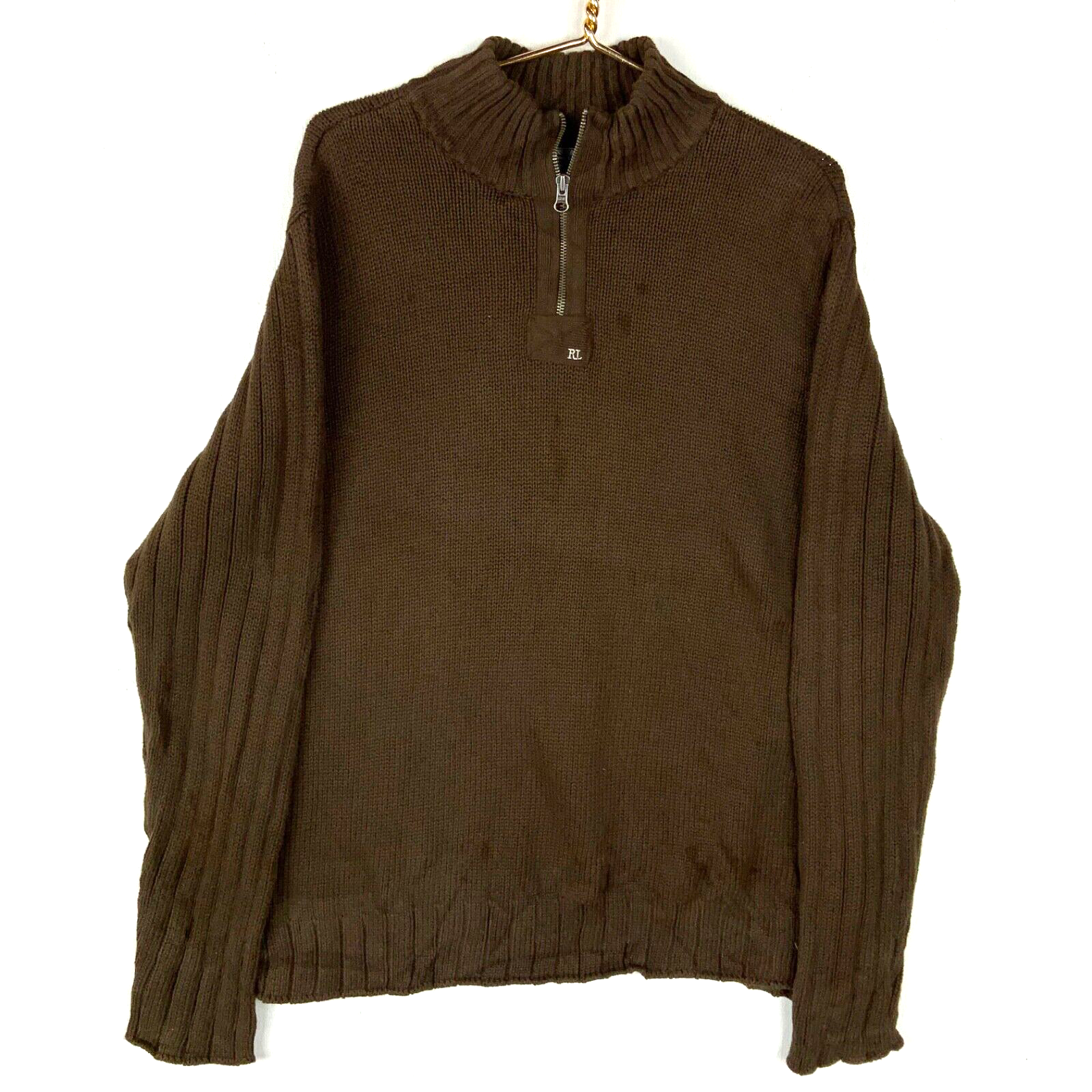 Vintage Polo Jeans Ralph Lauren Knit Sweater XL Quarter Zip 90s