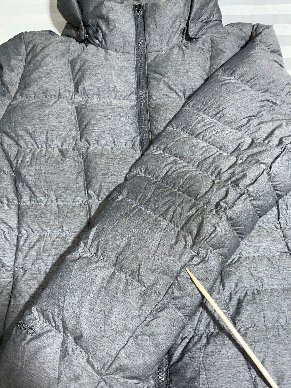 The North Face Women's Metropolis Puffer Parka Jacket Size Small Gray Full Zip