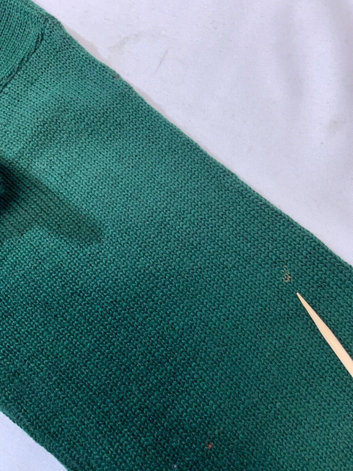 Vintage Princeton 1950s Knit Wool Sweater Small Green Cardigan Made Usa