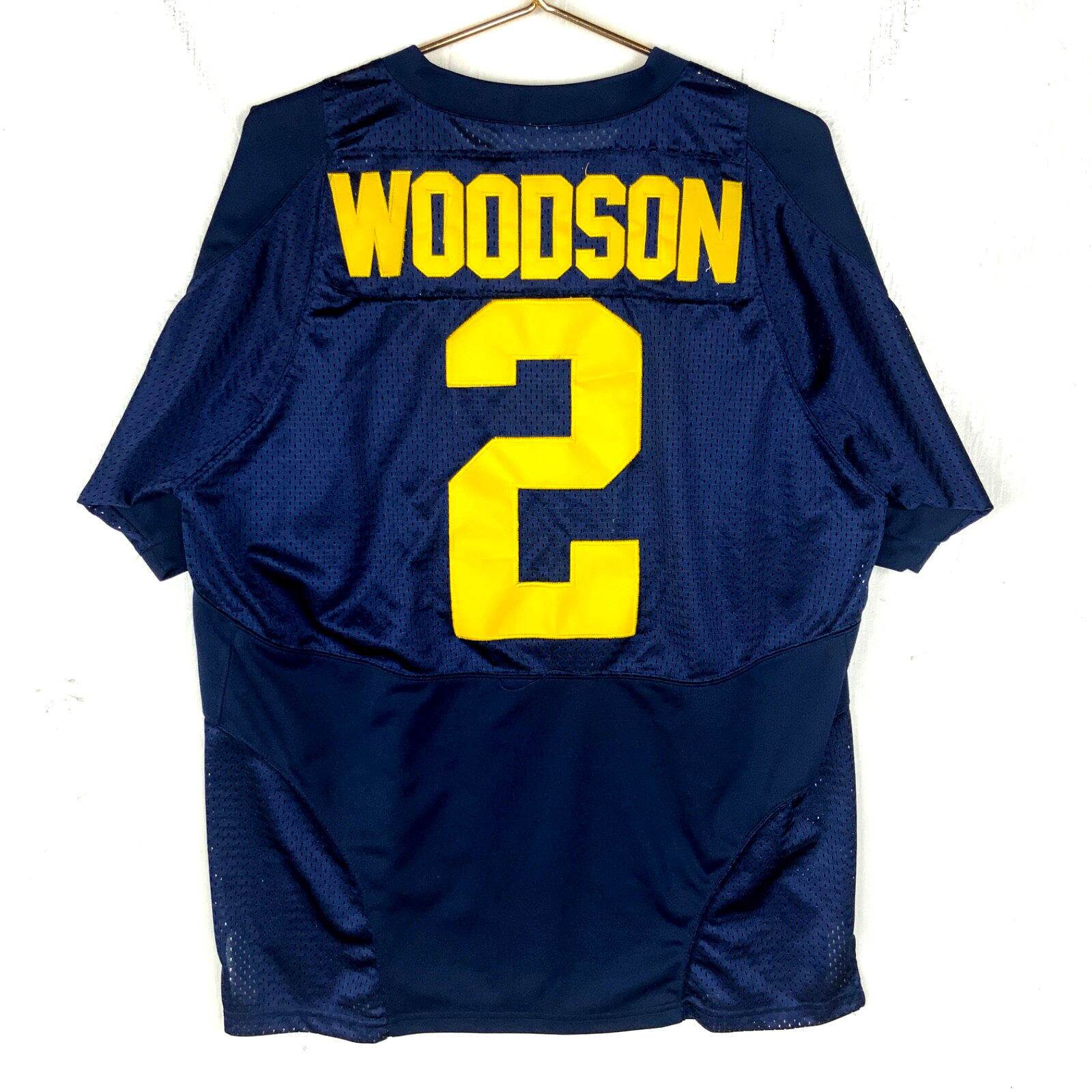 Michigan Wolverines Nike Authentic Jersey 48 Medium Charles Woodson Blue Ncaa