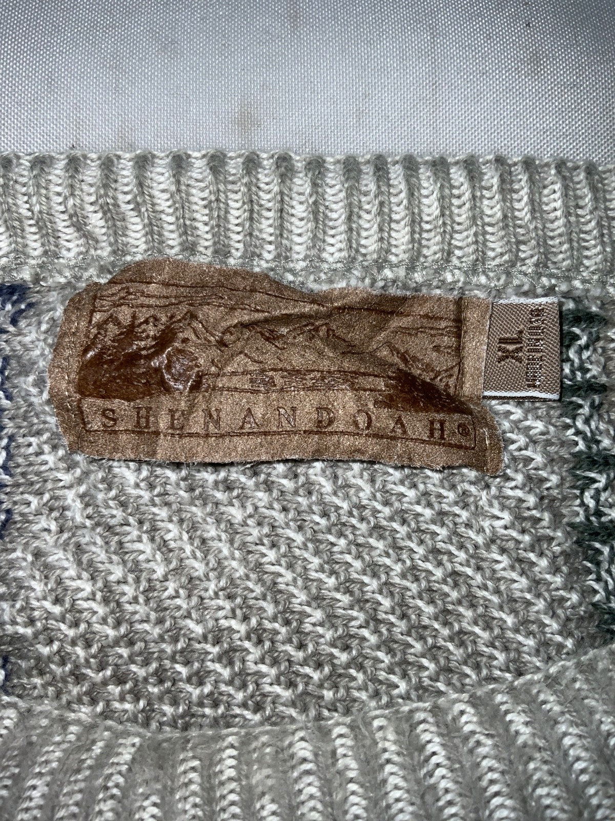 Vintage 1990s Grandpa Knit Sweater XL Beige Crewneck Golf