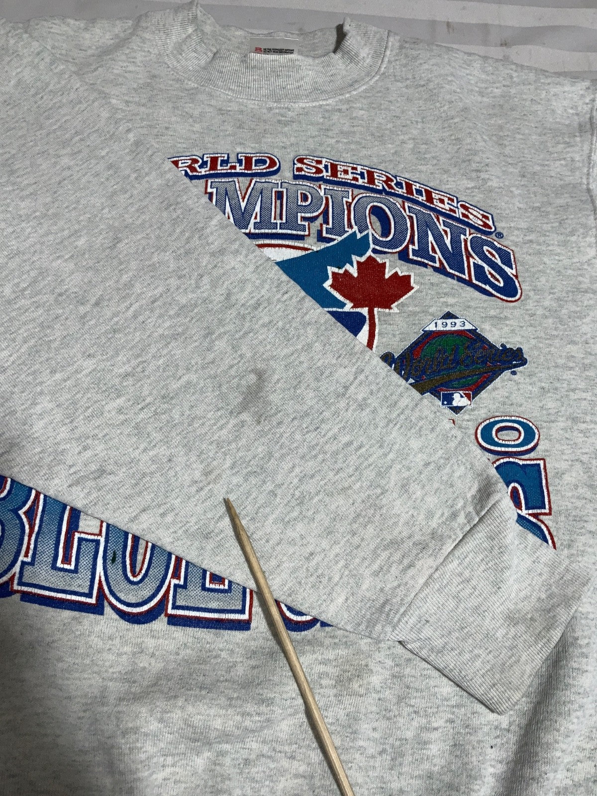 Vintage Toronto Blue Jays Sweatshirt Medium Gray Made Canada 1993 Mlb Champs 90s
