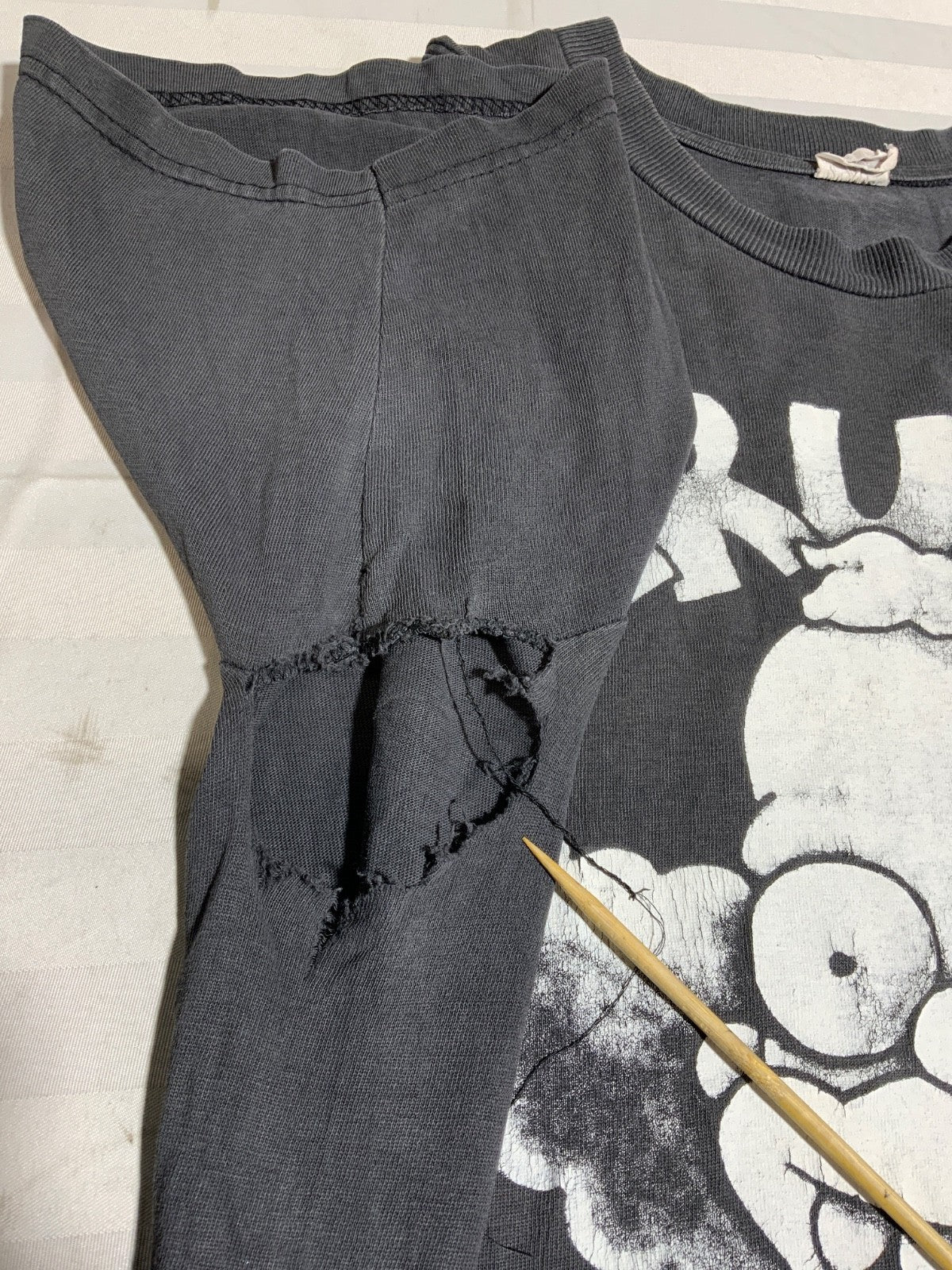 Vintage Krusty The Clown T-Shirt Large Black Usa 1994 The Simpsons Distressed