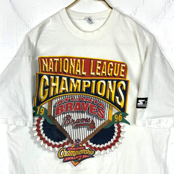 Vintage Atlanta Braves Starter T-shirt Large Mlb 1996 National League Champs 90s