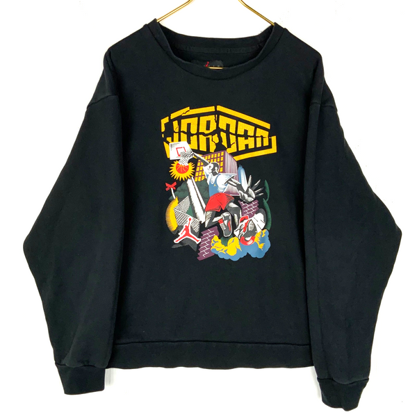 Air Jordan Sweatshirt Crewneck Large Black Michael Jordan Y2K Basketball