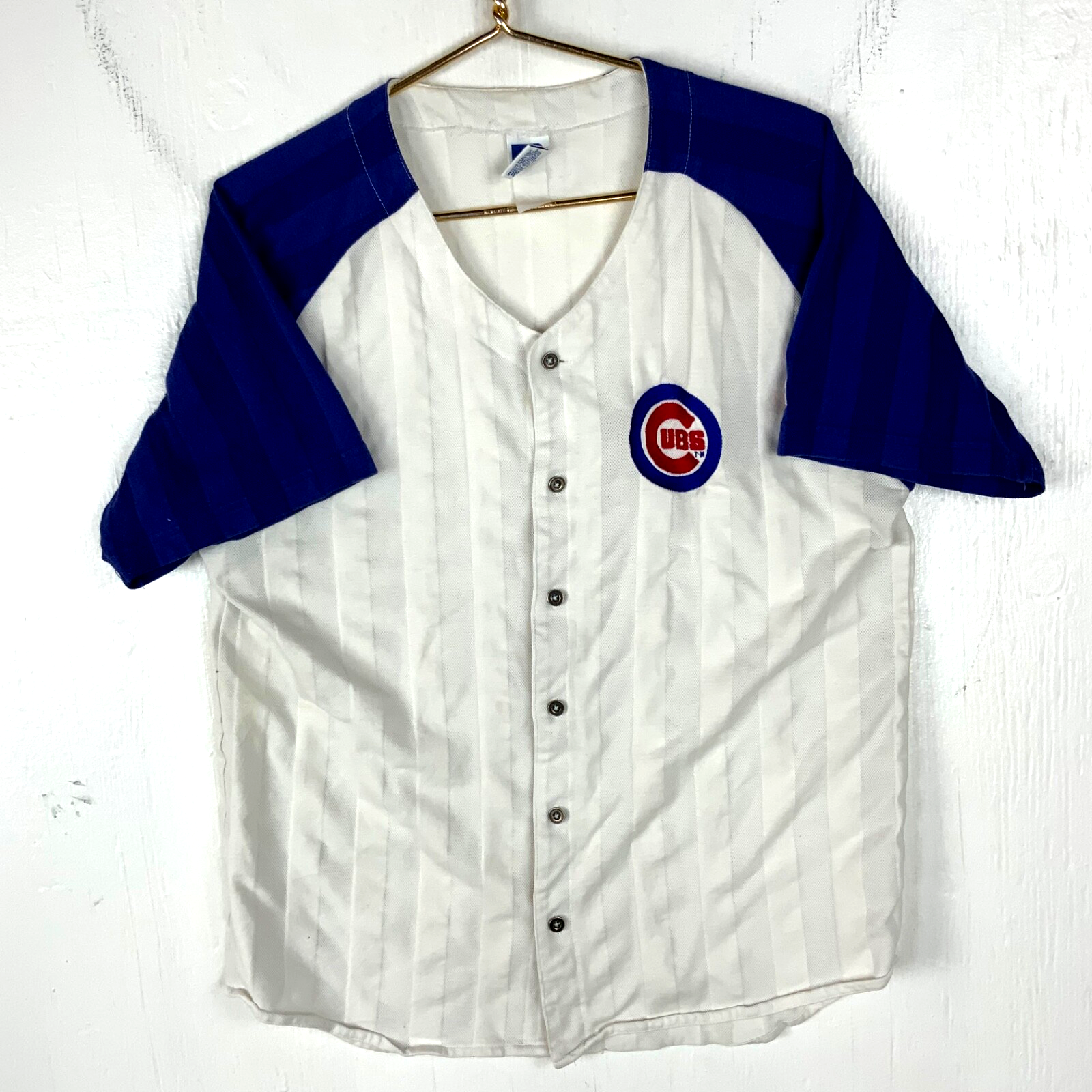 Vintage Chicago Cubs Russell Athletic Baseball T-shirt Jersey Medium White Mlb