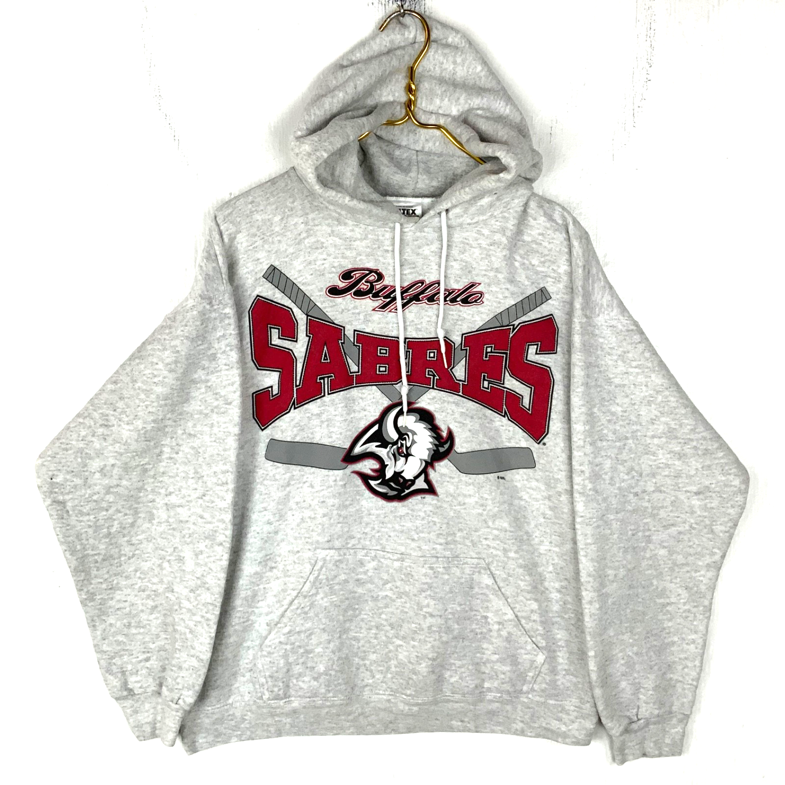 Vintage Buffalo Sabres Sweatshirt Hoodie Large Gray Nhl Hockey