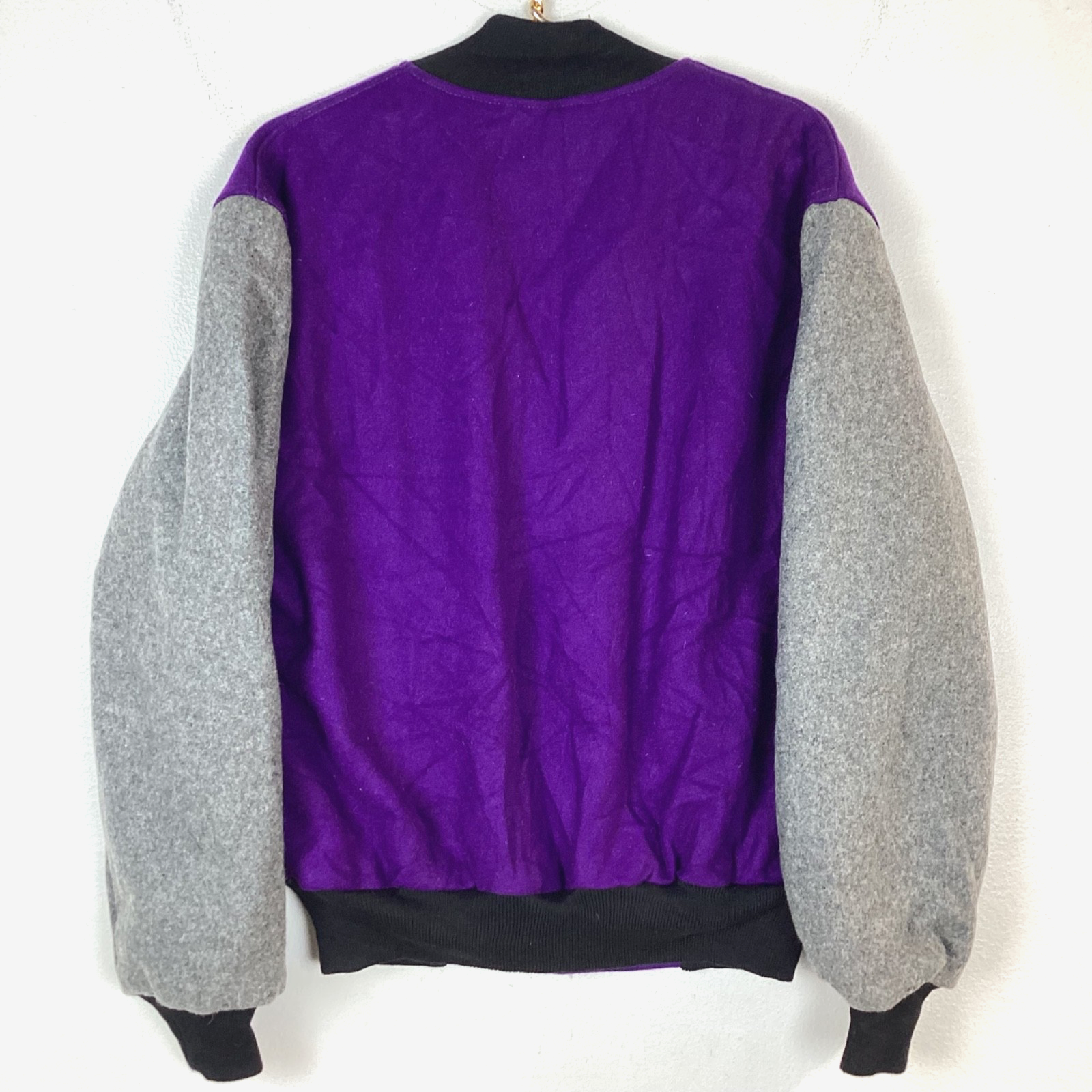 Vintage Hoosier Racing Wool Varsity Jacket Medium Purple 90s Tires Snap