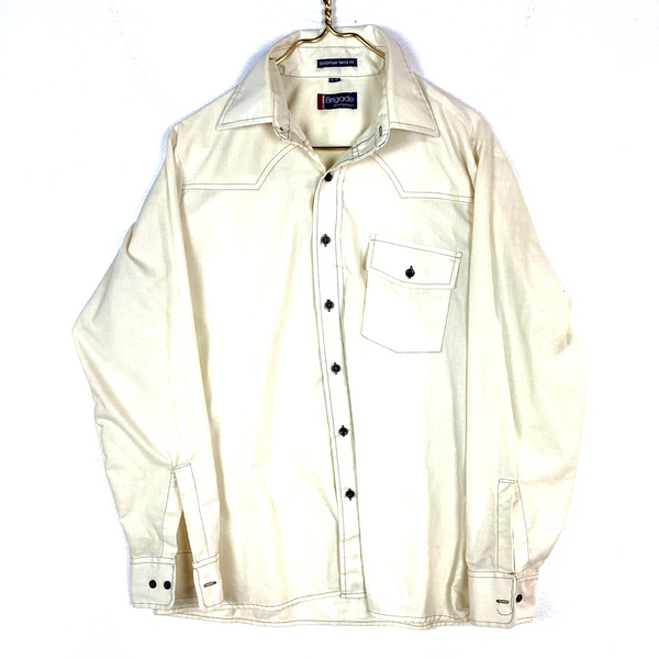 Vintage Arrow Shirt Size Large Ivory Long Sleeve Button Up