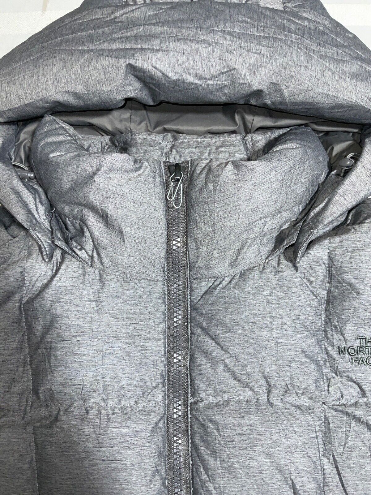 The North Face Women's Metropolis Puffer Parka Jacket Size Small Gray Full Zip