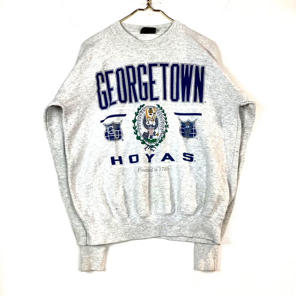 Vintage George Town Hoyas Sweatshirt Crewneck Size Large Gray Ncaa 90s