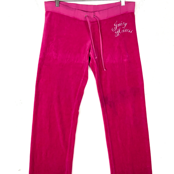 Vintage Juicy Couture Velour Women's Sweat Pants Medium Pink Y2k
