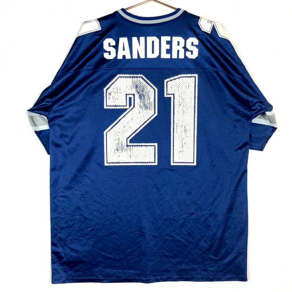 Vintage Dallas Cowboys Jersey XL Logo Athletic Deion Sanders Blue Nfl