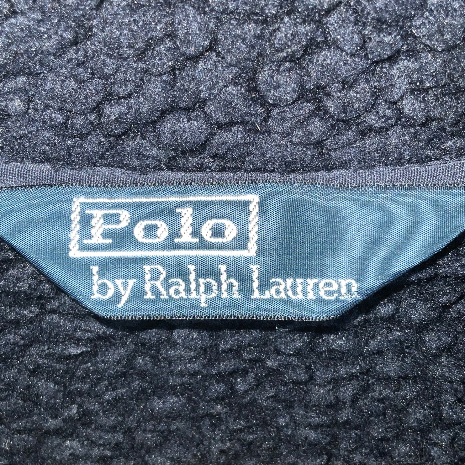 Vintage Polo By Ralph Lauren Fleece Sweater Jacket Medium Blue Full Zip Bomber
