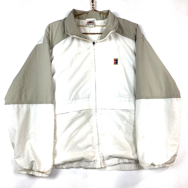 Vintage Nike Windbreaker Jacket Size Large White Colorblock Full Zip