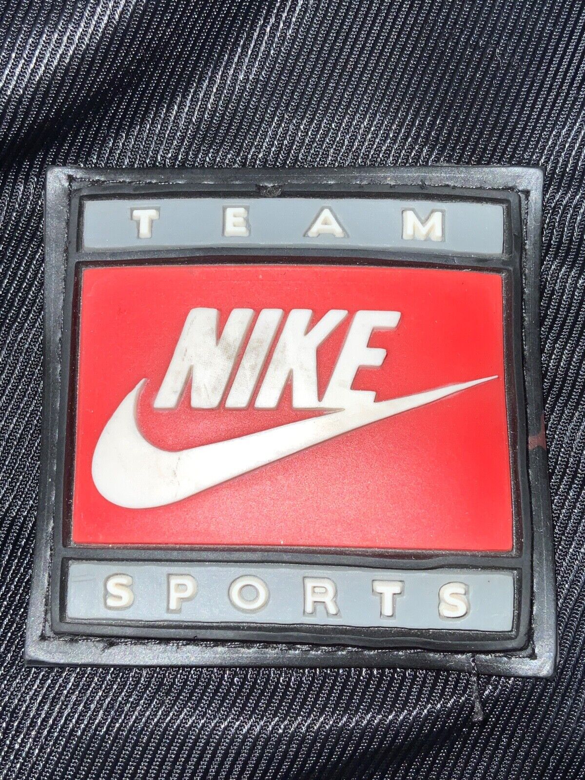 Vintage Nike Jacket Women's XL Black Full Zip Hooded Puffer Swoosh Spell Out 90s